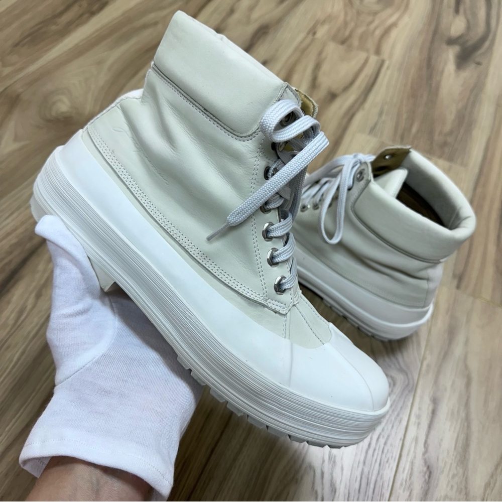 Jacquemus Les Meuniers Hautes White Rubber Leather Lace Up Ankle boots 40 - Picture 4 of 17